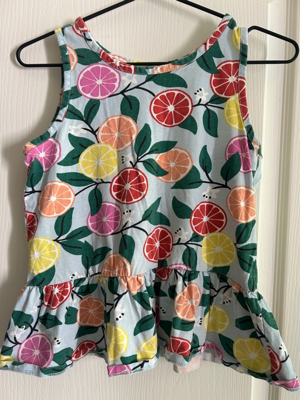 Hanna Andersson Girls 140 10 Ruffle Citrus Tank